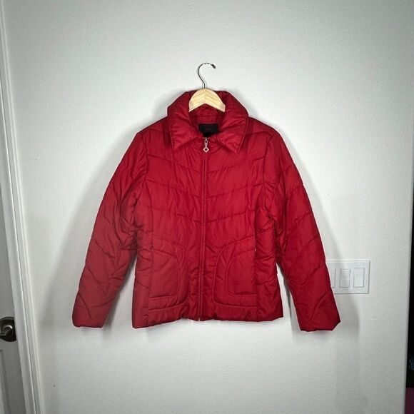 Mackintosh new england women's red puffer coat down feathers size small - Picture 3 of 14